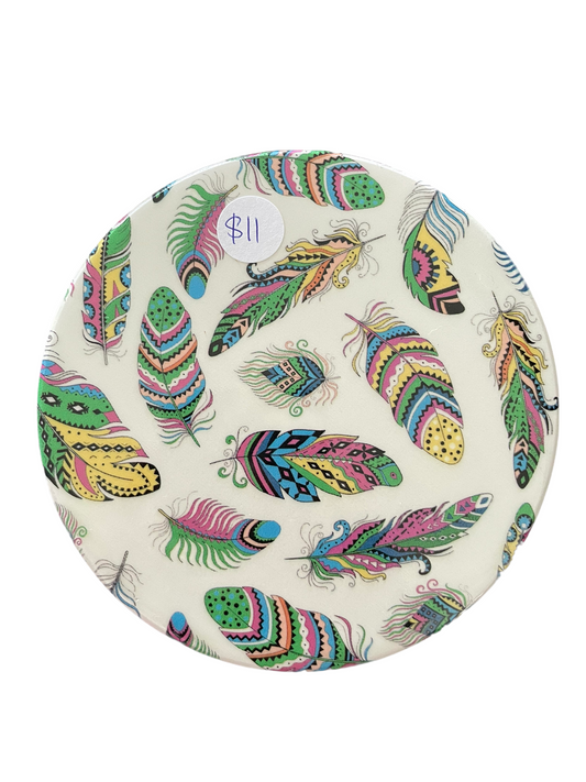 Round Feather Coaster