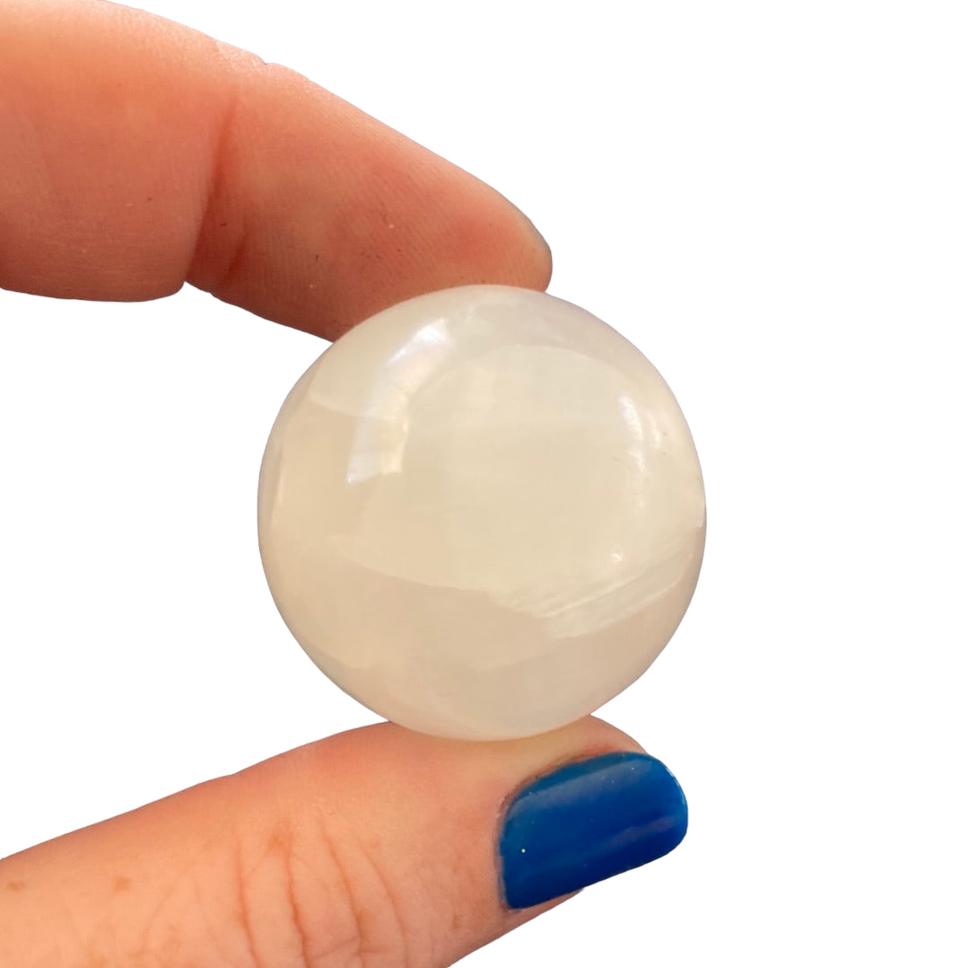 31mm White Calcite Sphere