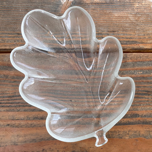 Glass Leaf Trinket Tray