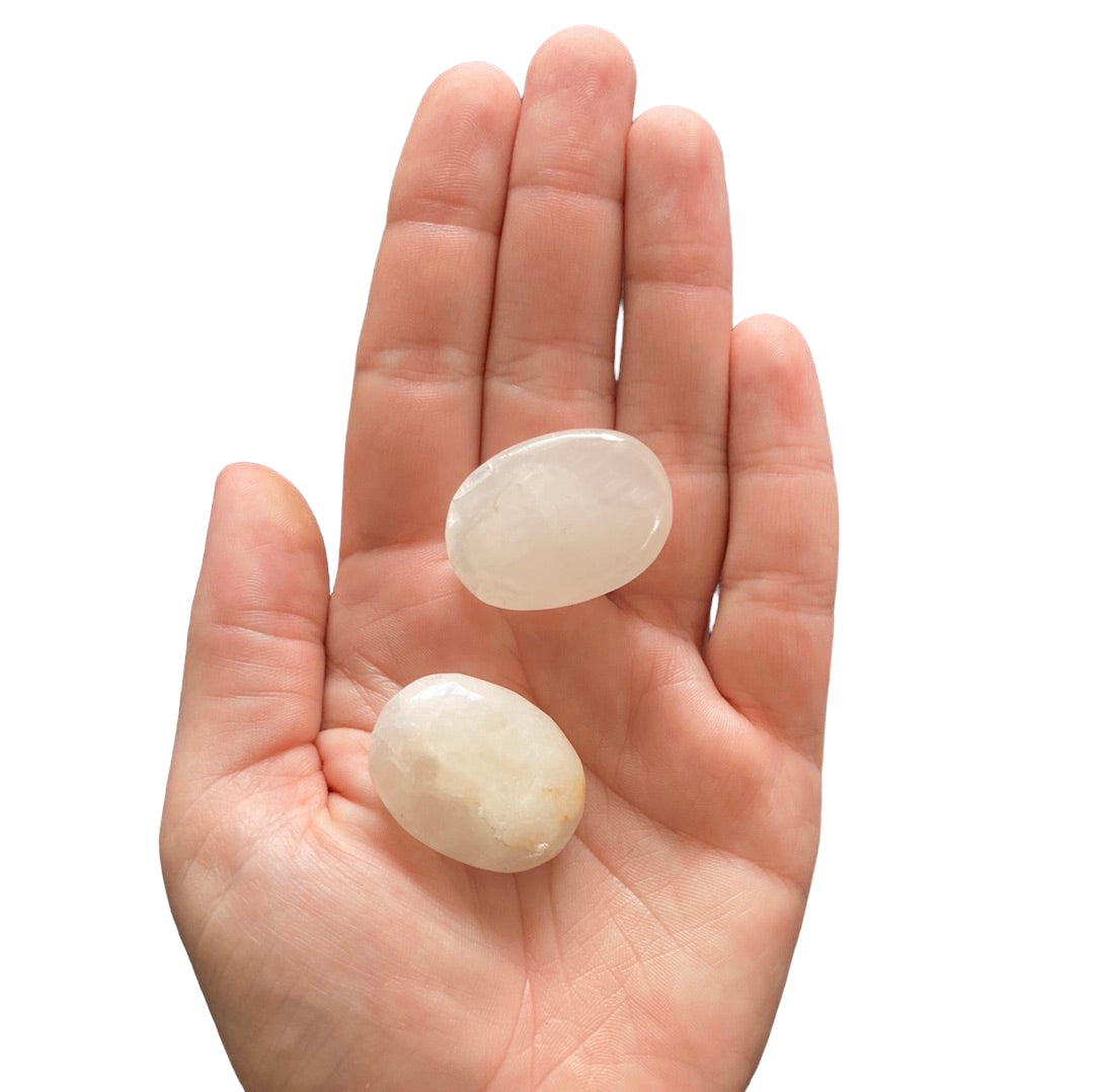 White Calcite Palm Stone (kids size)