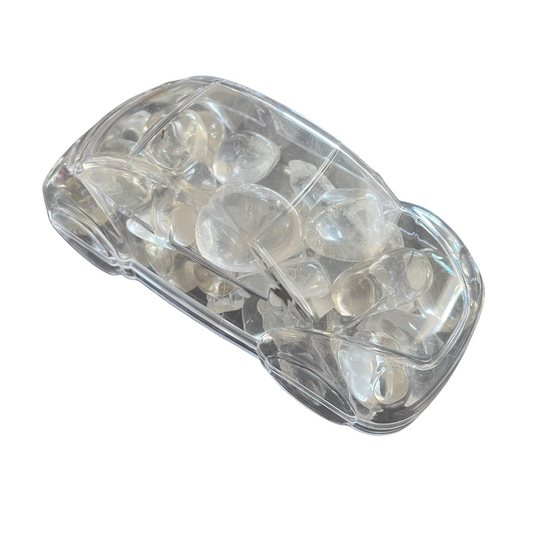 Clear Quartz Tumble Filled Car