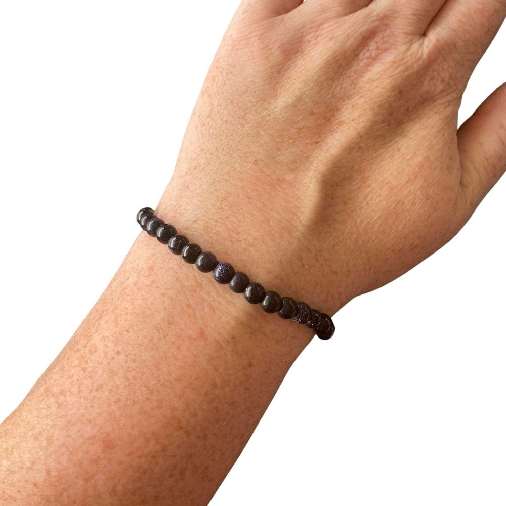 Blue Sandstone 6mm stretch bracelet