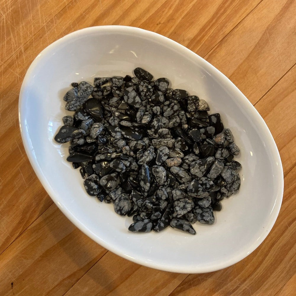 100g bag of Snowflake Obsidian chips