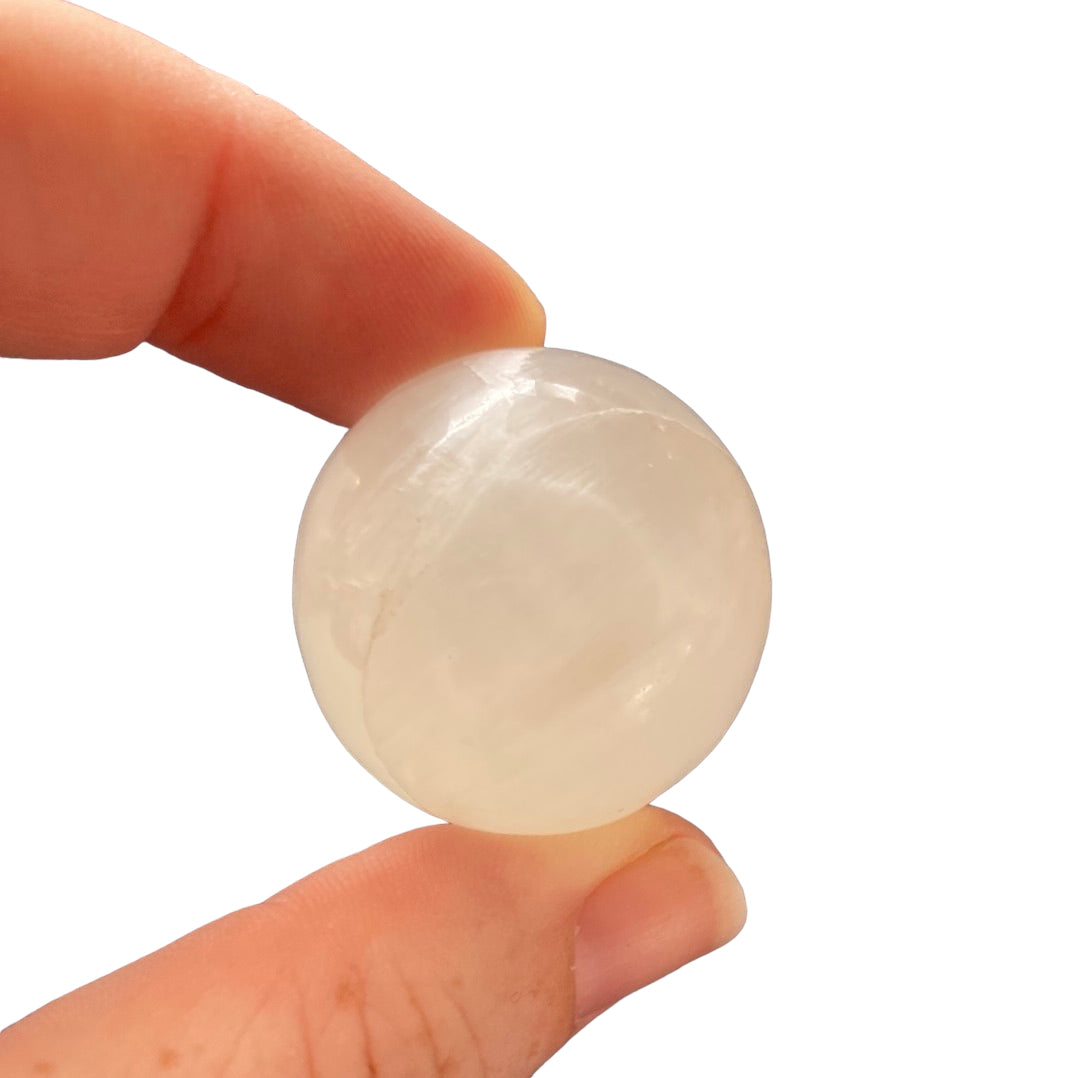 30mm White Calcite Sphere