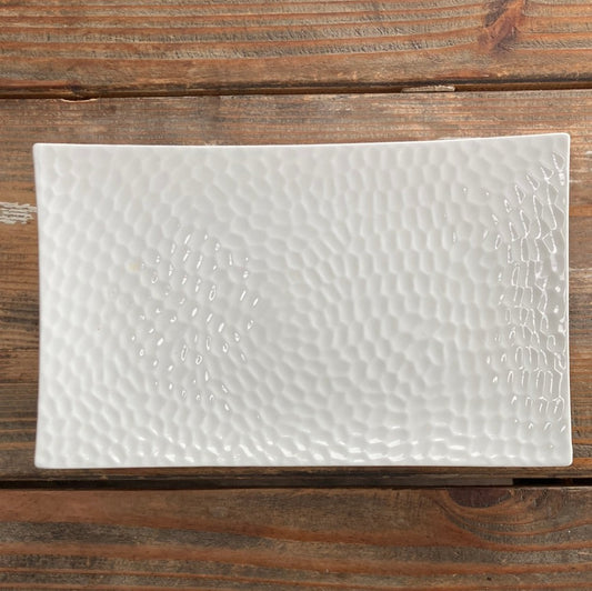 Large textured rectangle trinket tray