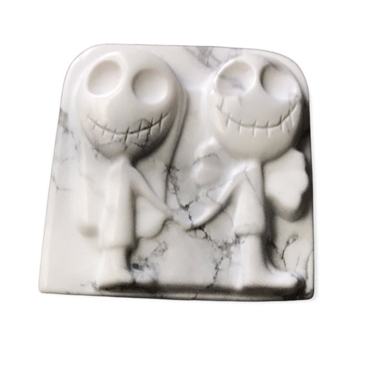 Howlite Jack and Sally carving