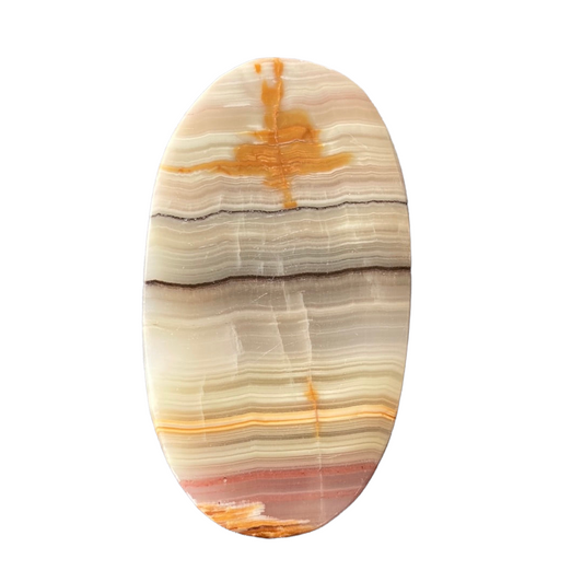 88g Pink Banded Onyx Palm Stone