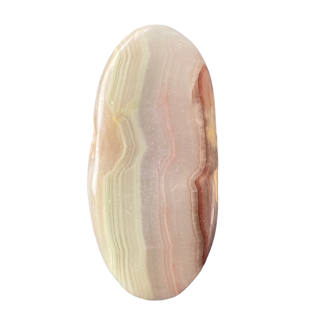 89g Pink Banded Onyx Palm Stone