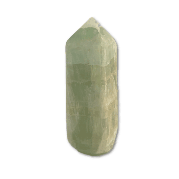 91mm Pistachio Calcite Point *chipped