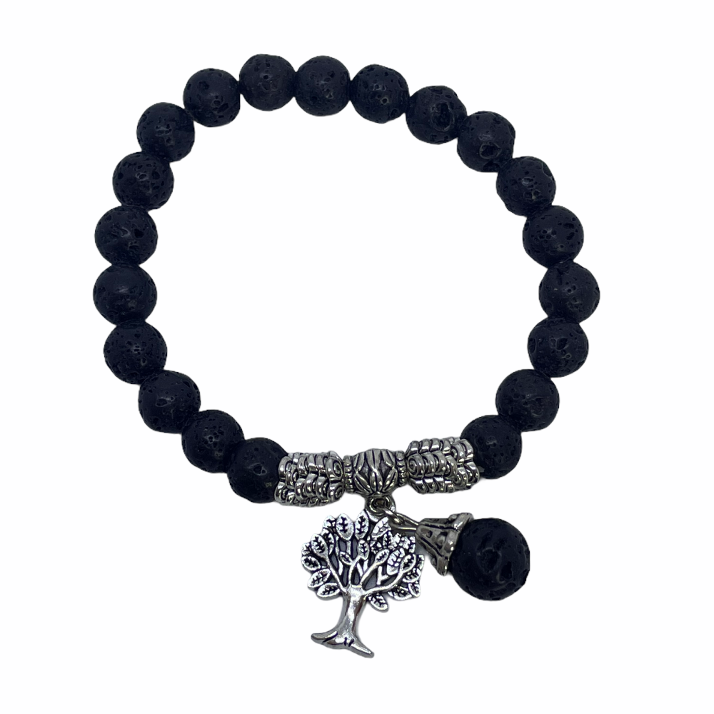 Lava Stone tree of life 8mm stretch bracelet