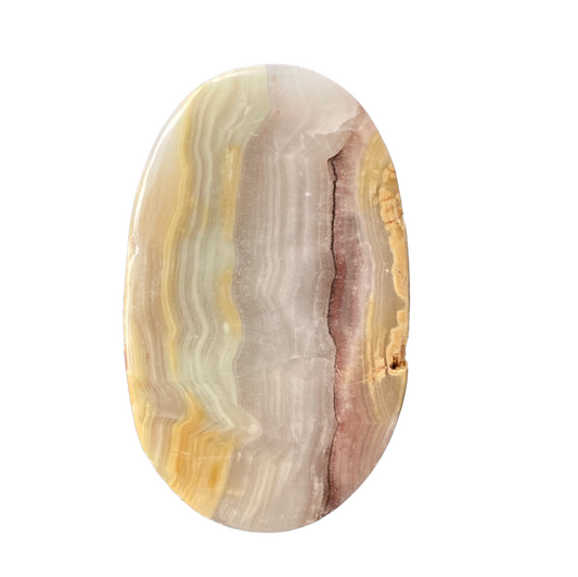 103g Pink Banded Onyx Palm Stone