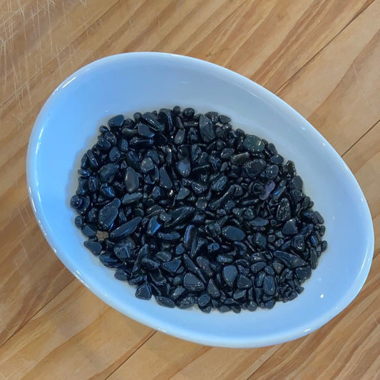 100g bag of Black Obsidian chips