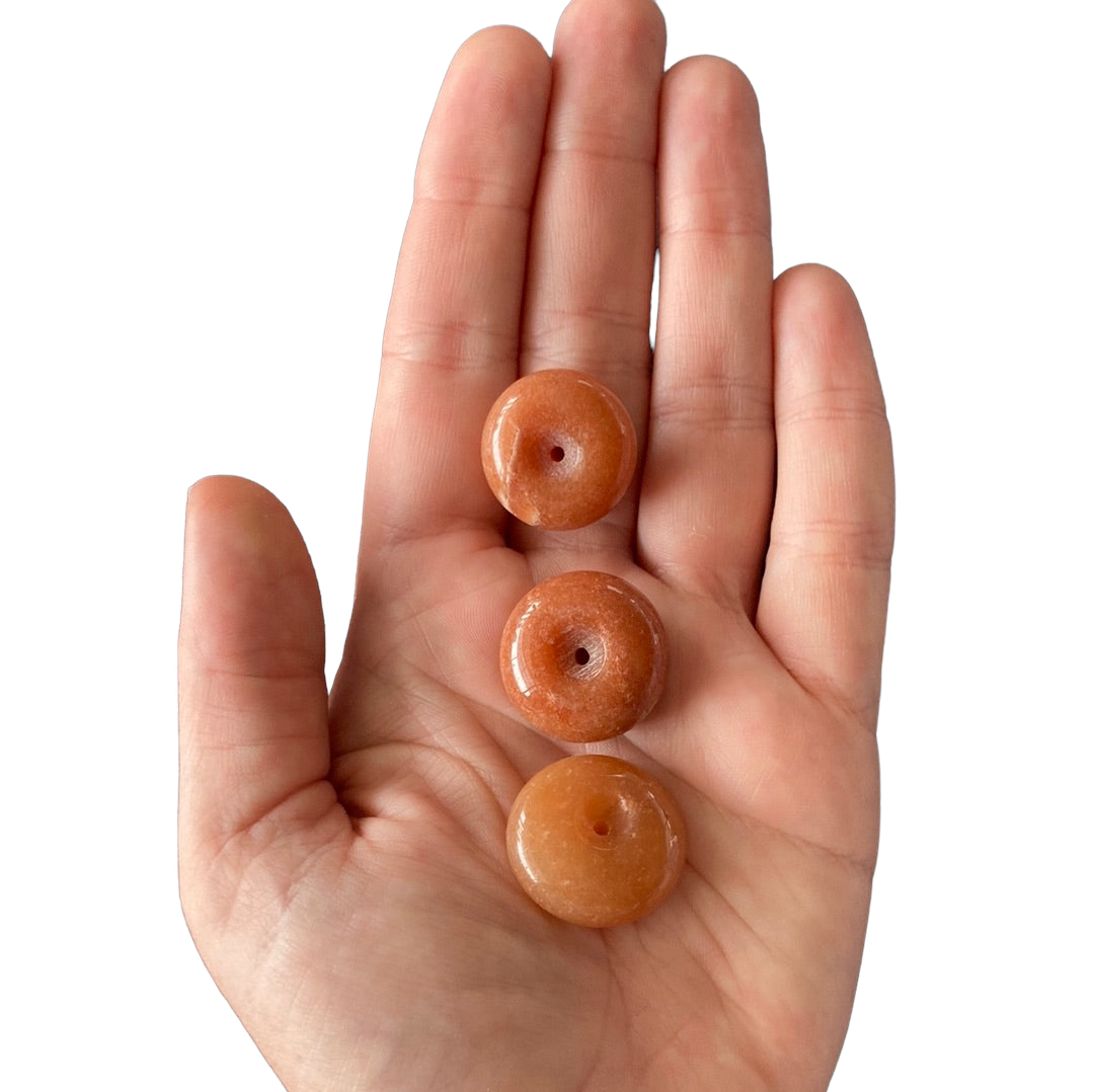 25mm Peach Aventurine Donut