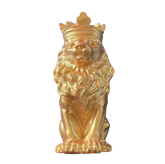 Small Gold Lion Sphere Stand