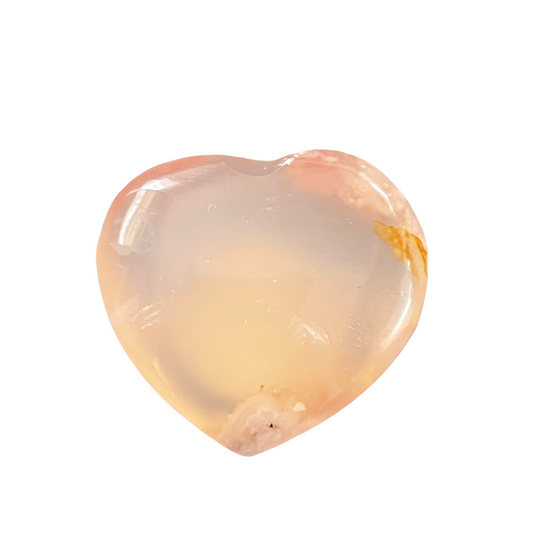 16g Flower Agate Heart