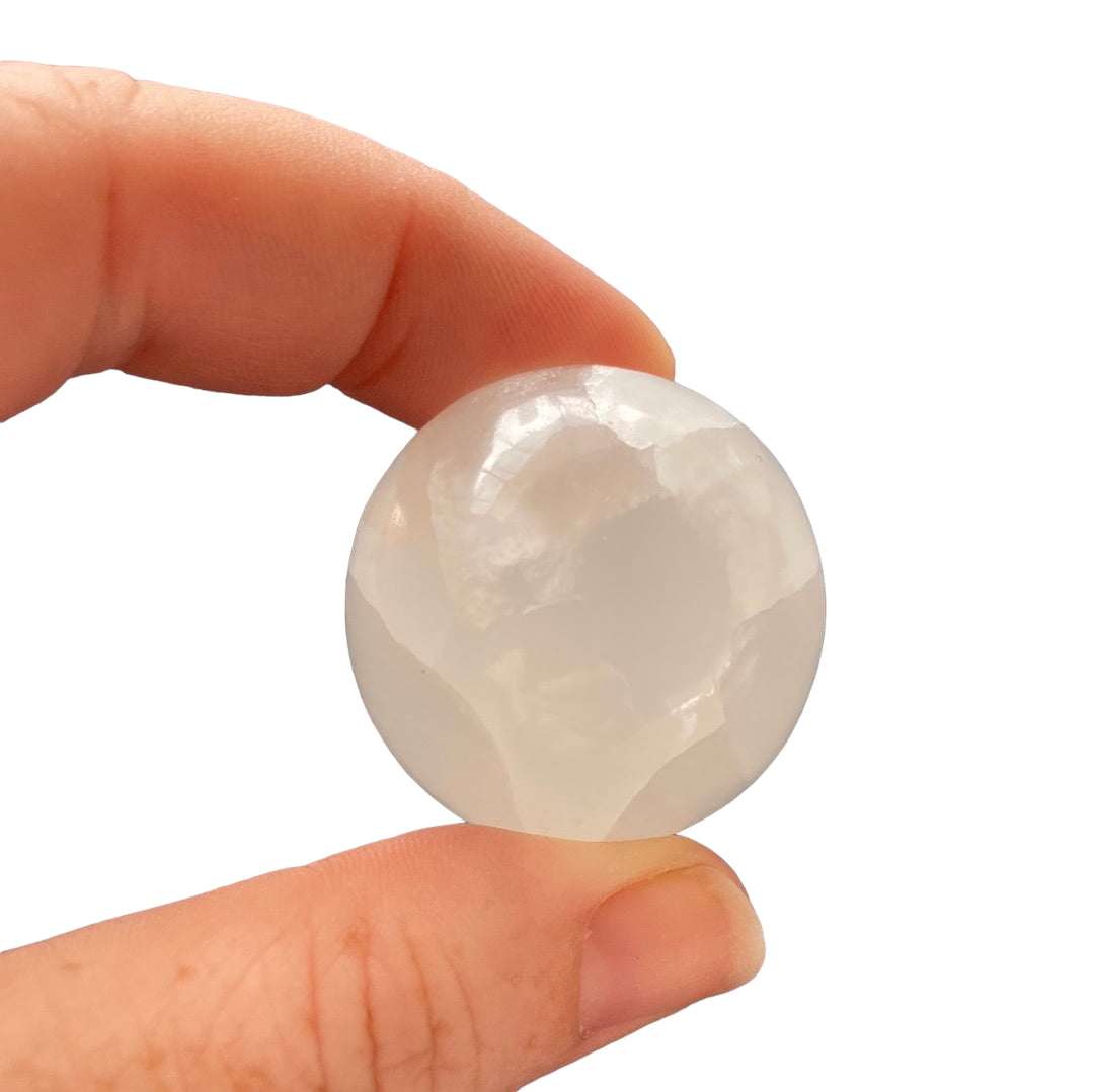 34mm White Calcite Sphere