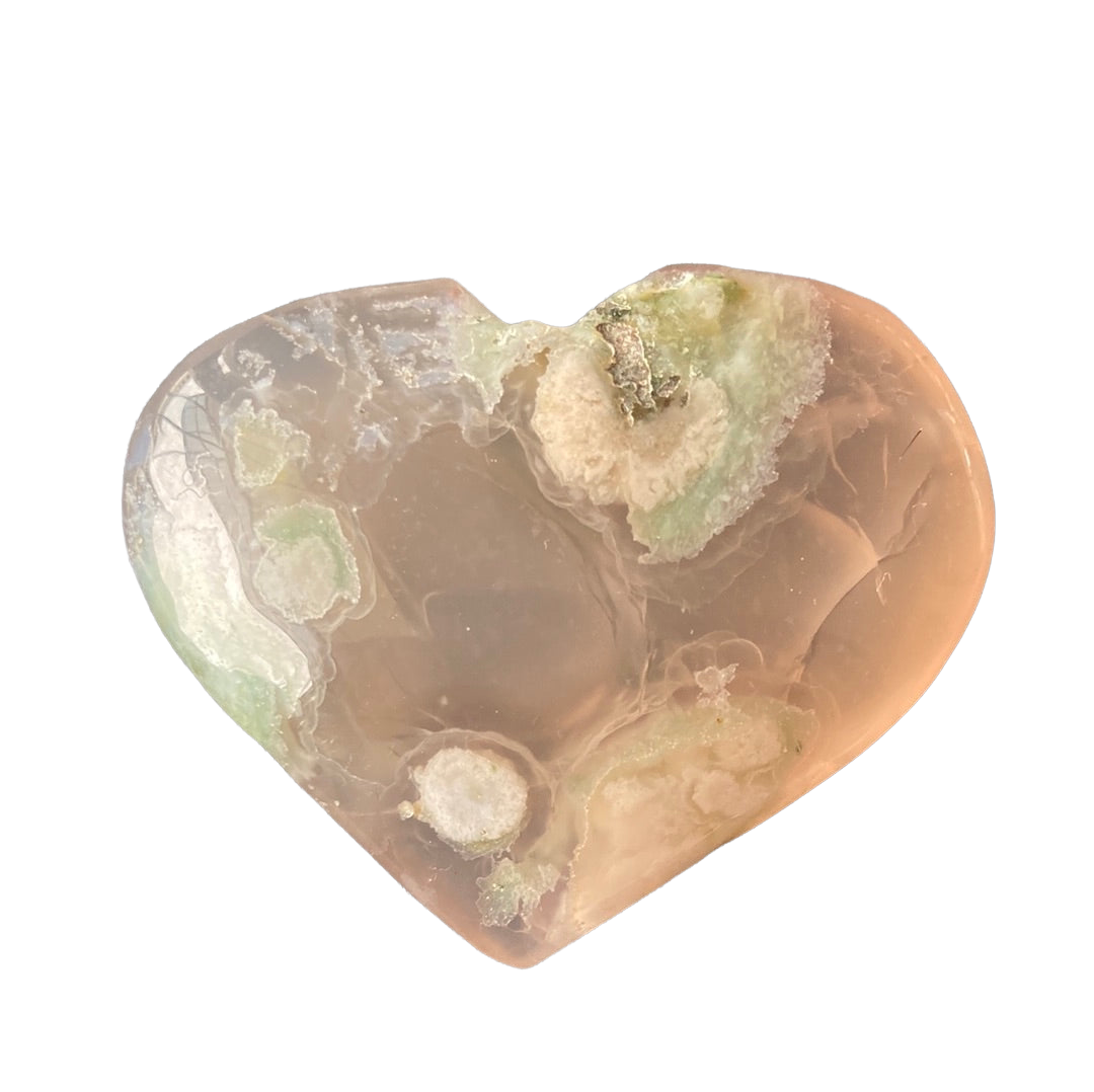 54g Flower Agate Heart