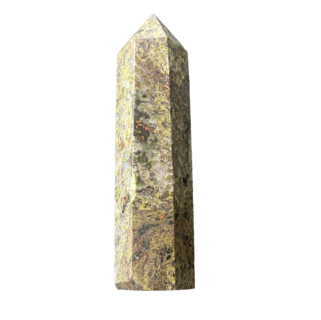 84mm Green Mica with Pyrite Point