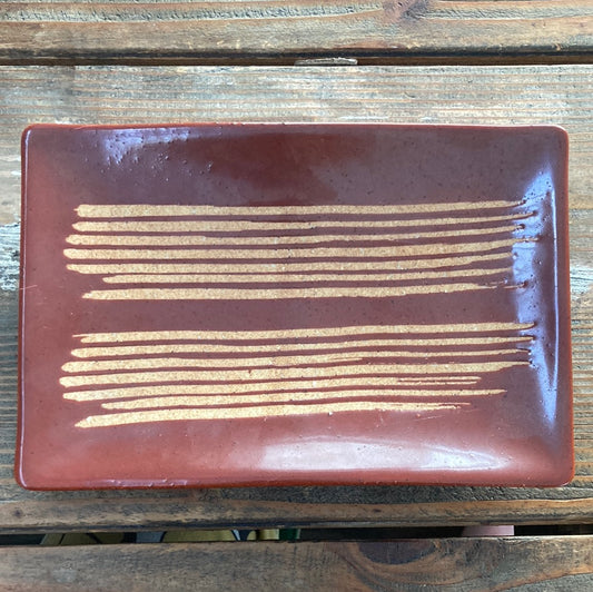Brown rectangle trinket tray