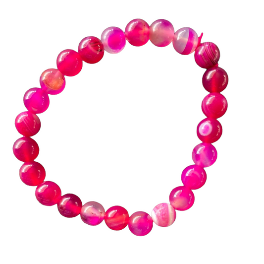 Dyed Pink Agate Bracelet