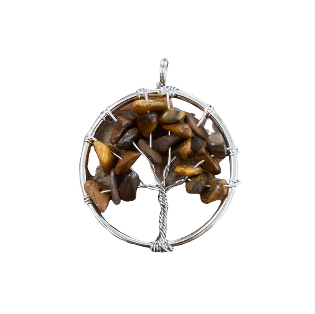 Tiger Eye Tree of life Pendant-crystal-pendant-for-necklace-nz