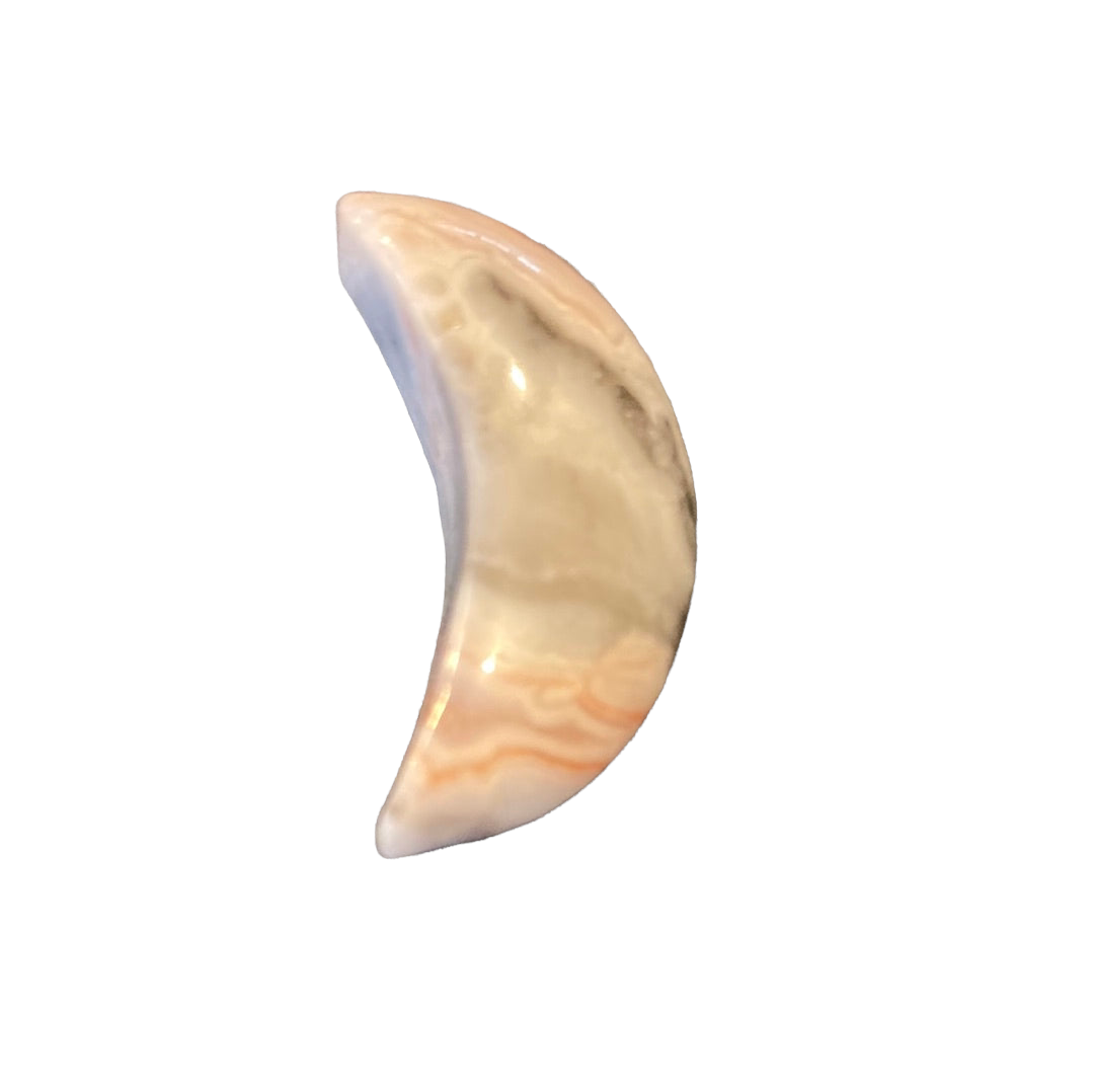 Crazy Lace Agate Crescent Moon