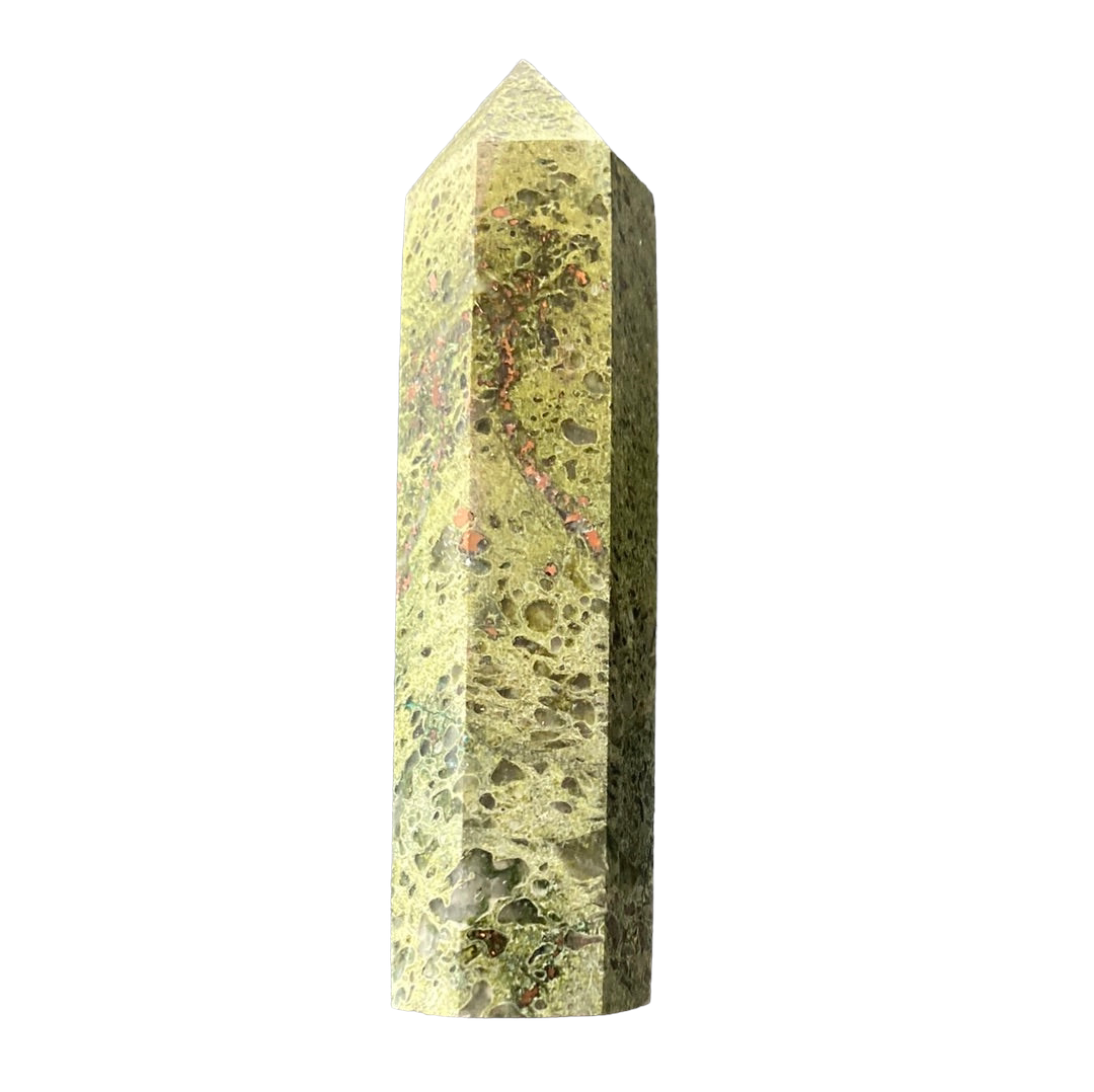 87mm Green Mica with Pyrite Point