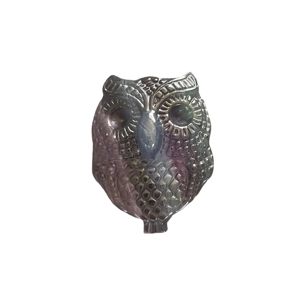 Fluorite Owl Carving