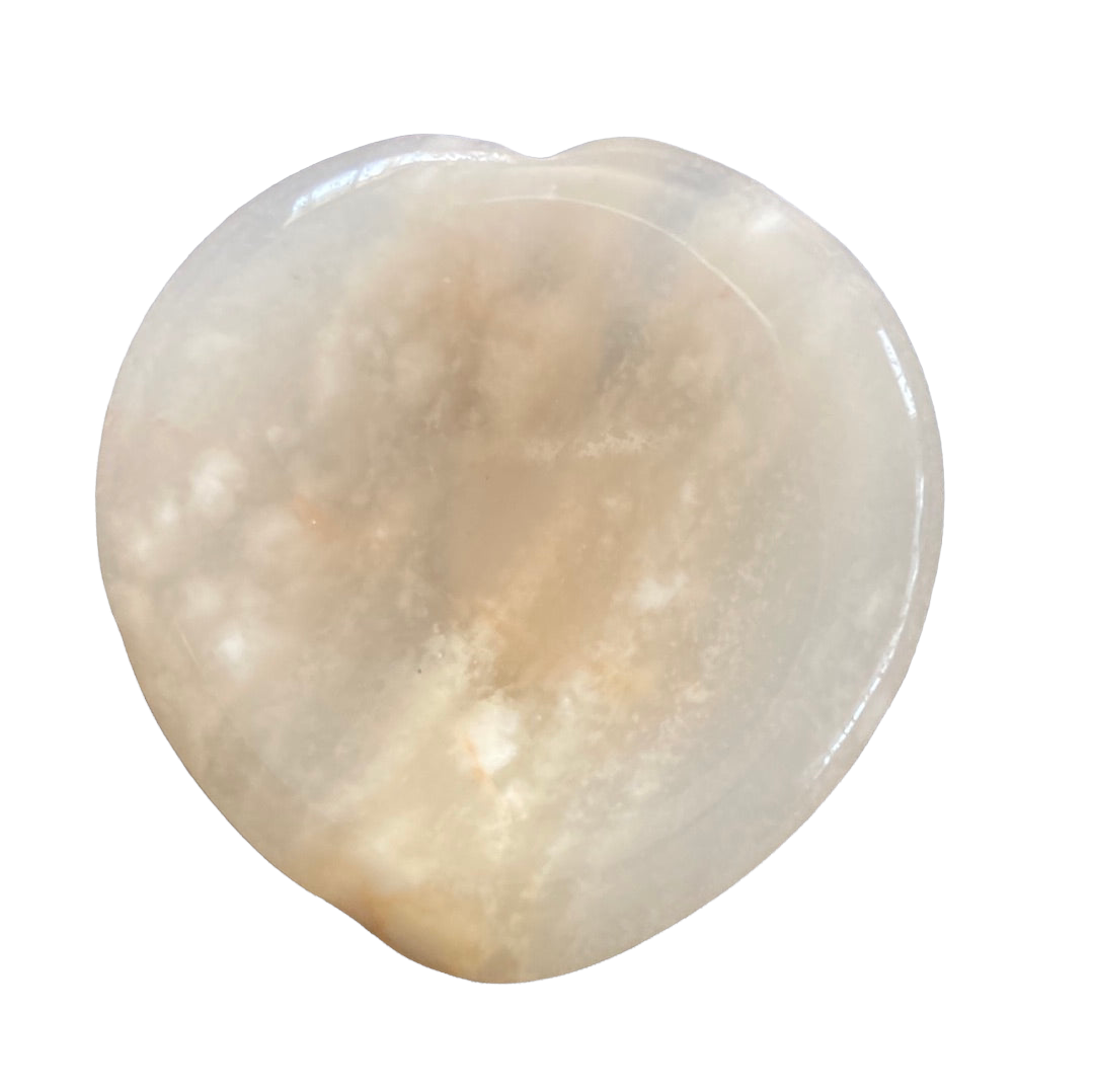 Flower Agate Heart Worry Stone