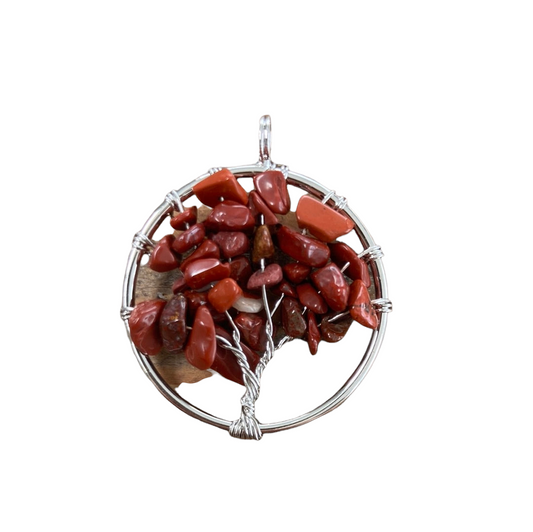 Red Jasper Tree of life Pendant-crystal-pendant-for-necklace-nz