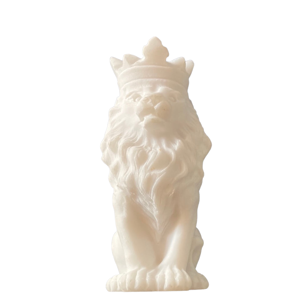 Small White Lion Sphere Stand